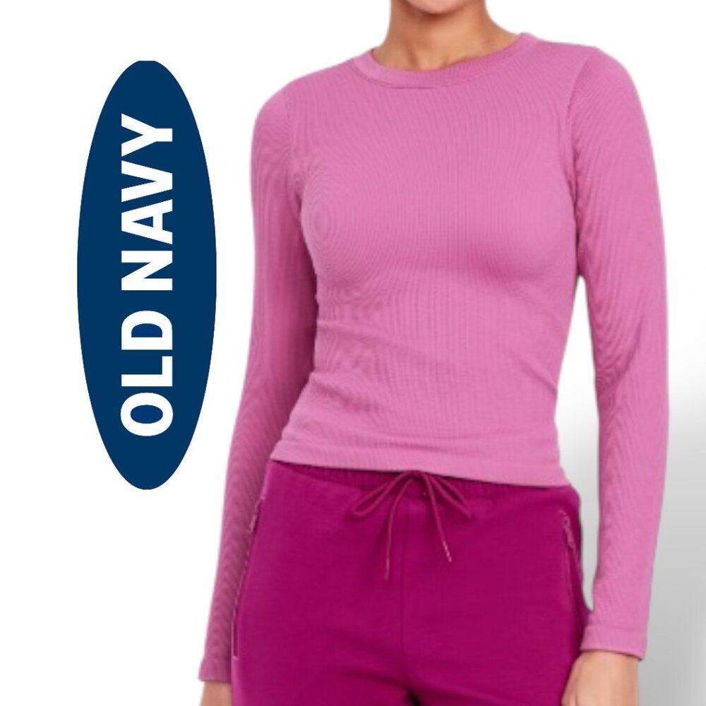 OLD NAVY Top Seamless Fitted Rib T-Shirt Long Sleeve Size XL Tall